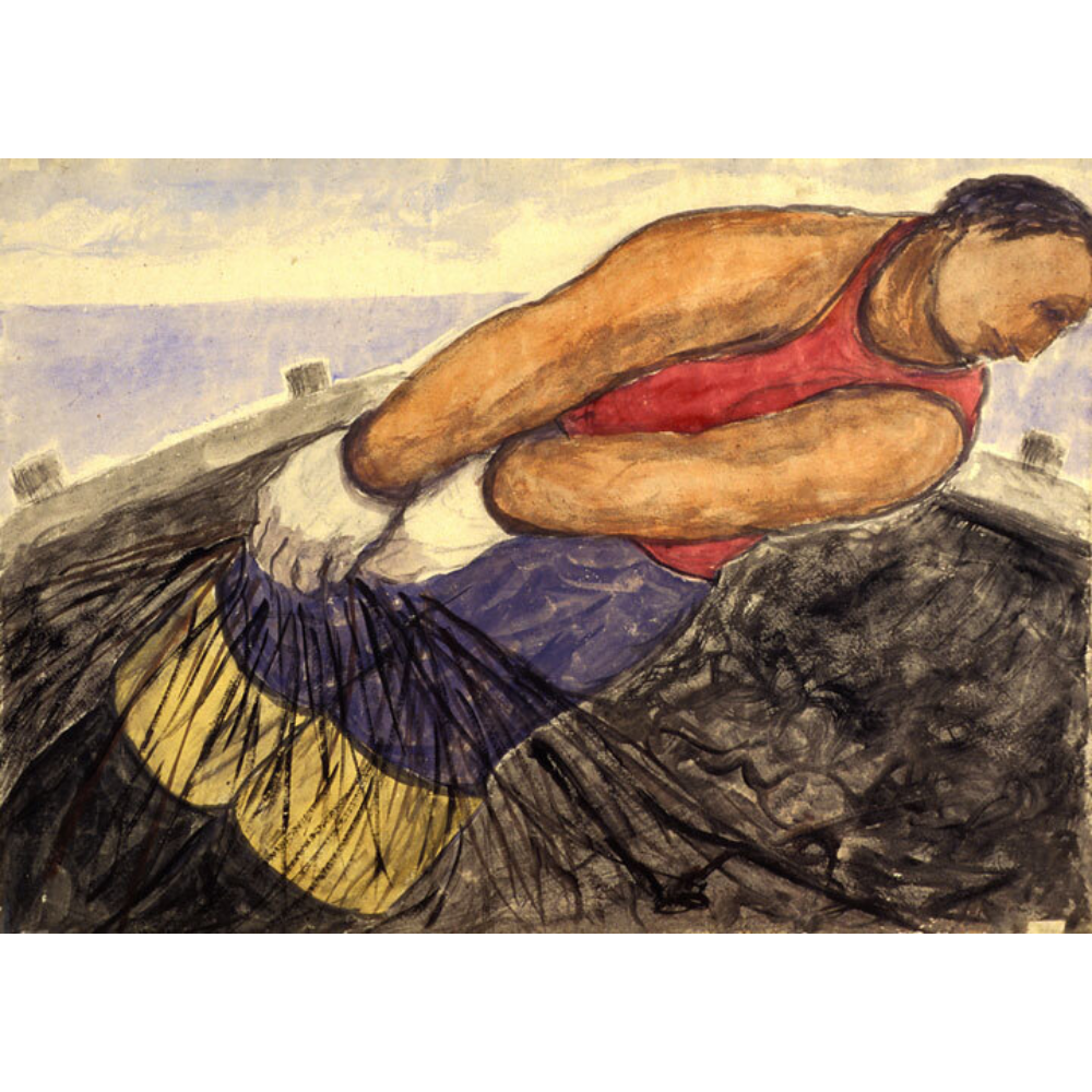 Abraham Walkowitz, Untitled (Fisherman), 1932
Watercolor on paper
22 ¼ x 30 7/8 inches
Gift of the artist in memory of Gertrude V. Whitney, 1959
59-0.2