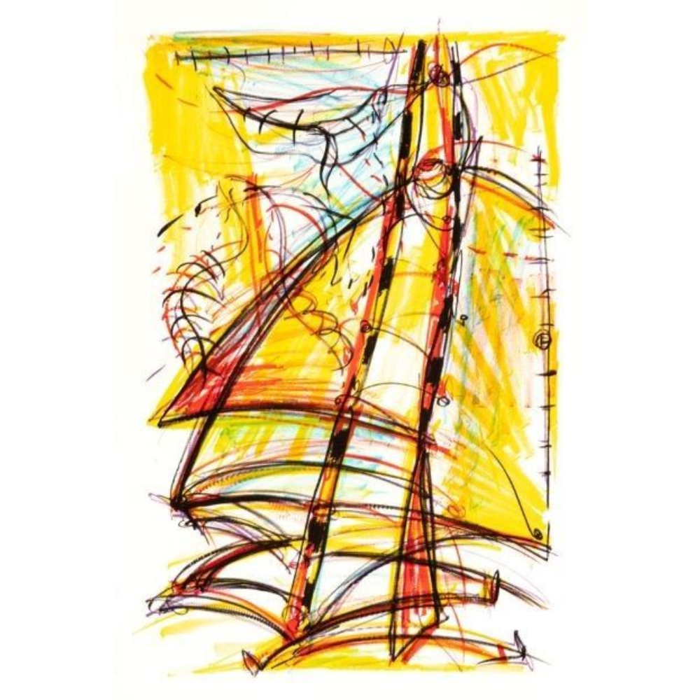 Philippa Blair 
Setting Sail, 1990 
Five-color lithograph on paper  
Gift of the artist  91.7.1