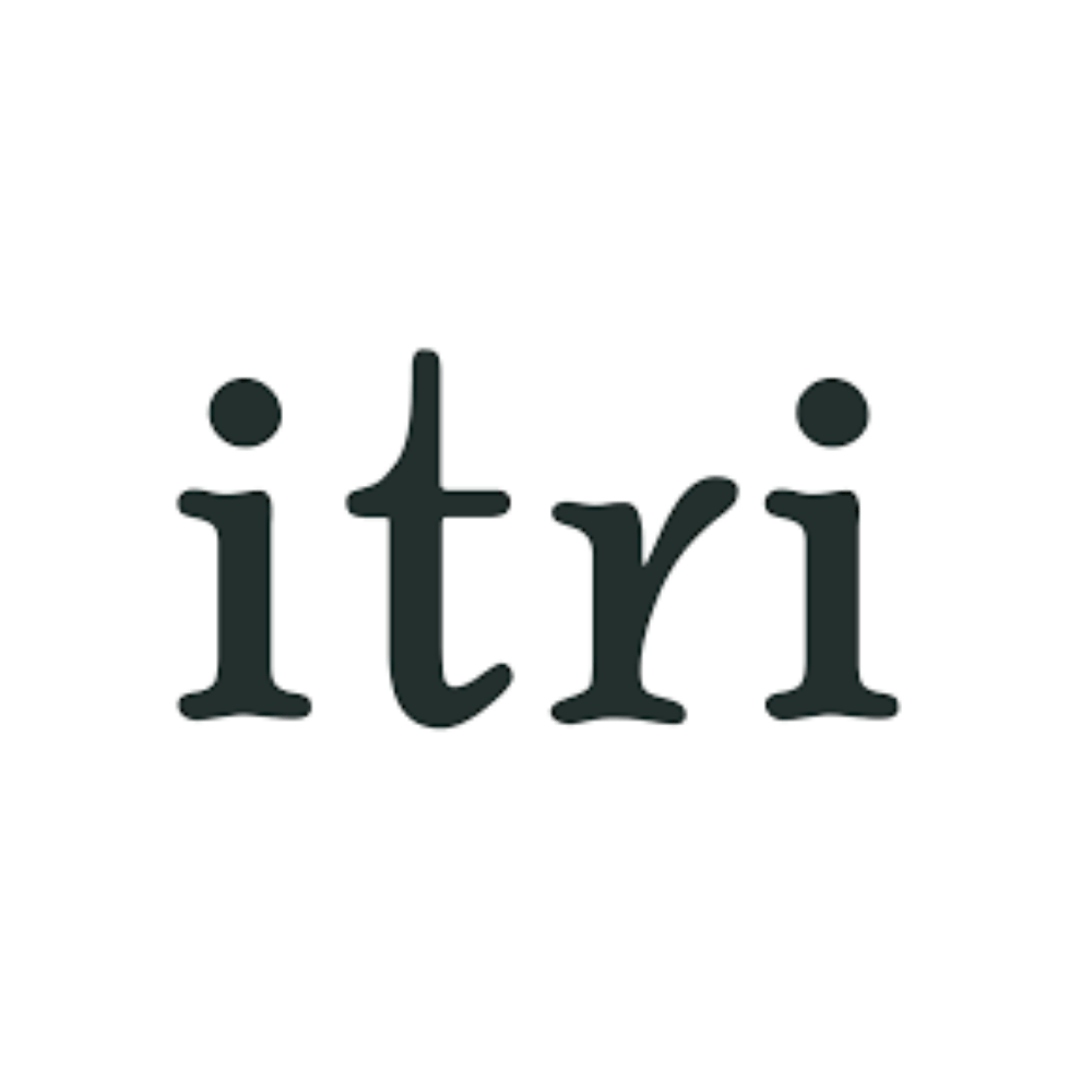 Stylized lowercase wordmark reading ‘itri’ in dark green serif lettering on a white background.