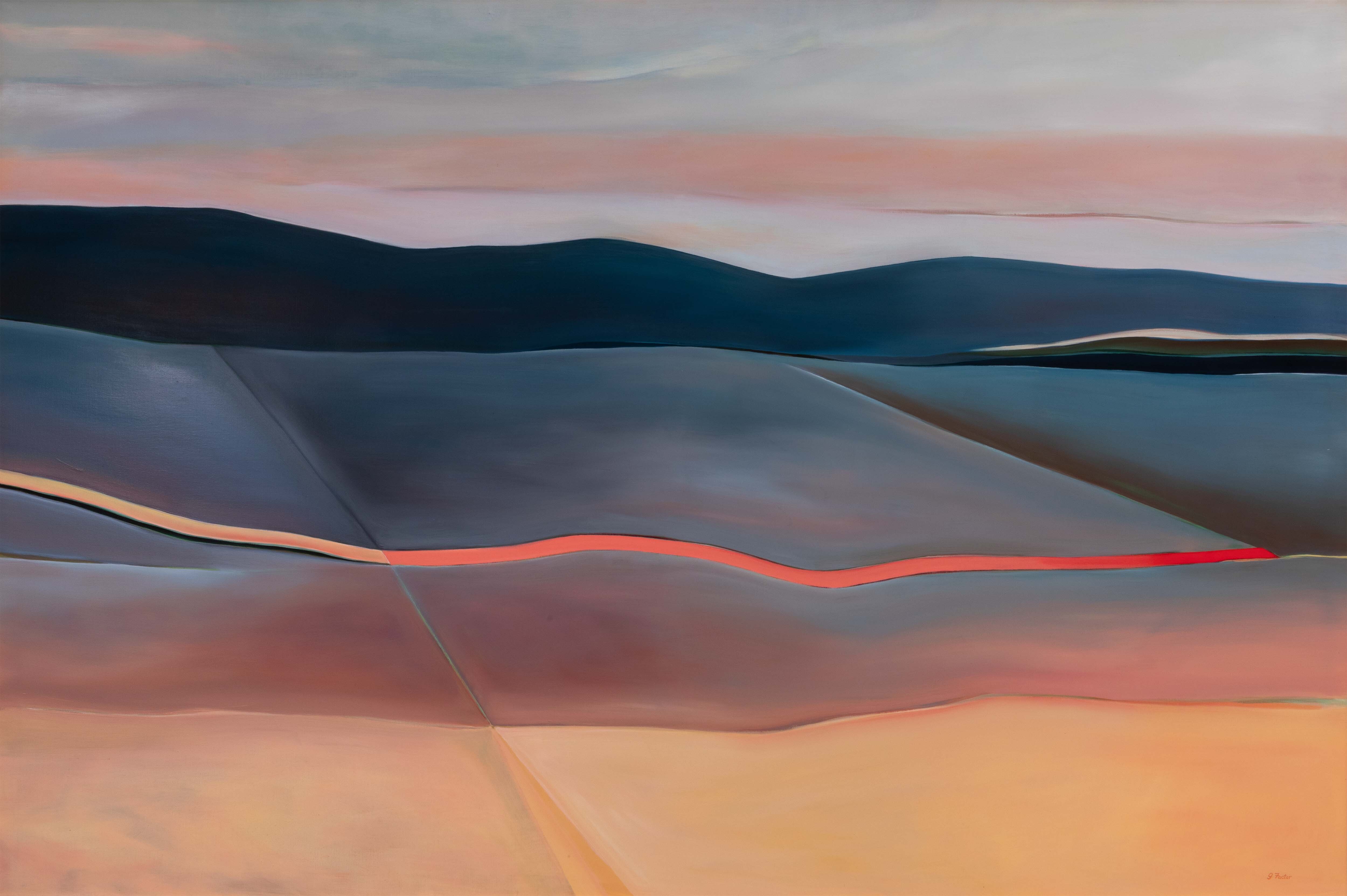 Gail Factor, Salmon Stripe, ca. 1980s, Oil on linen canvas, Gift of the Estate of Gail Factor 2015.53